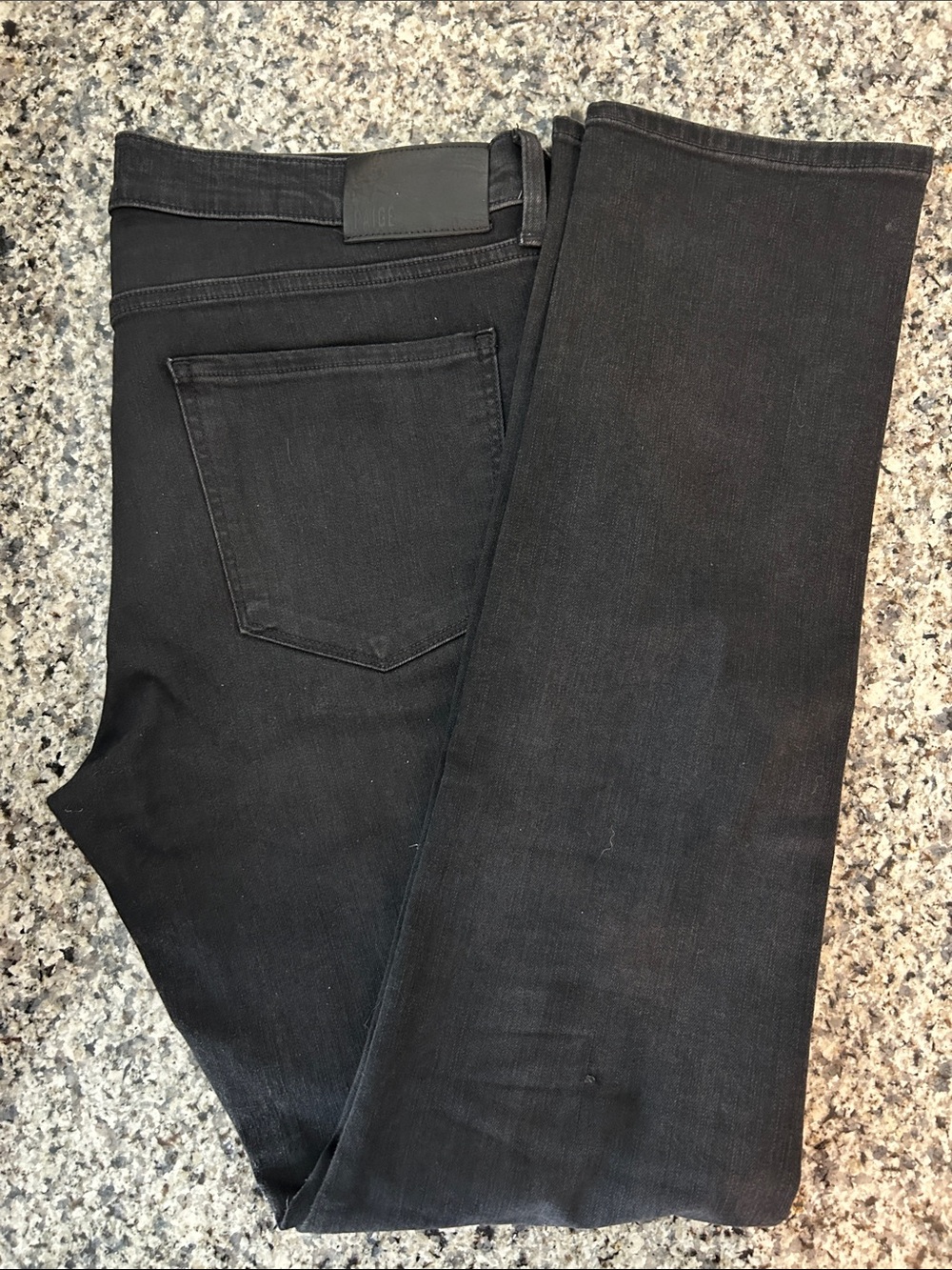Paige Lennox Slim-Fit Jeans in Black Wembly Wash | Size 34